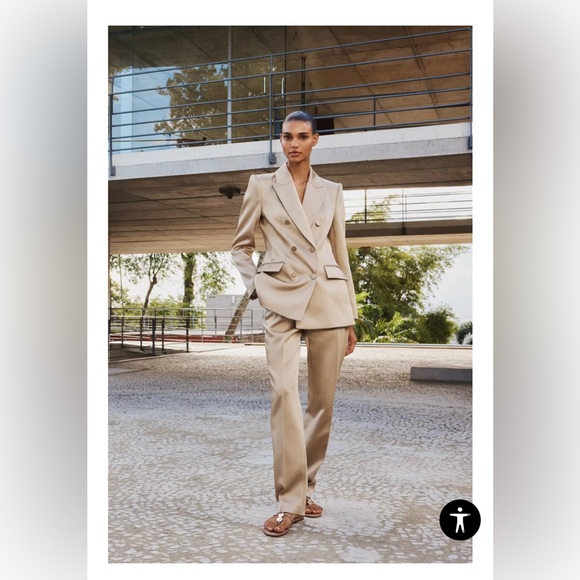 Zara Satin Straight Leg pants. Size L,XL - Picture 2 of 10